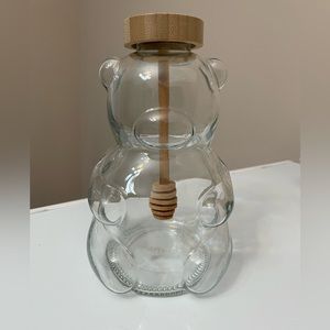 Glass Bear Honey Jar